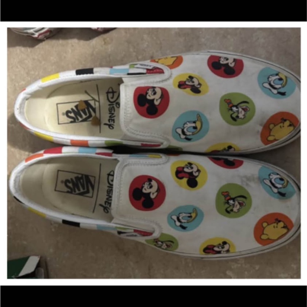 Vans x Disney Slip-On Sneakers with Multicolor Character Circles